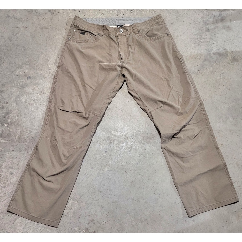 Mens Kuhl Rydr Pants 36x30 Tan Khaki Outdoor Hiking Work Utility Great Condition